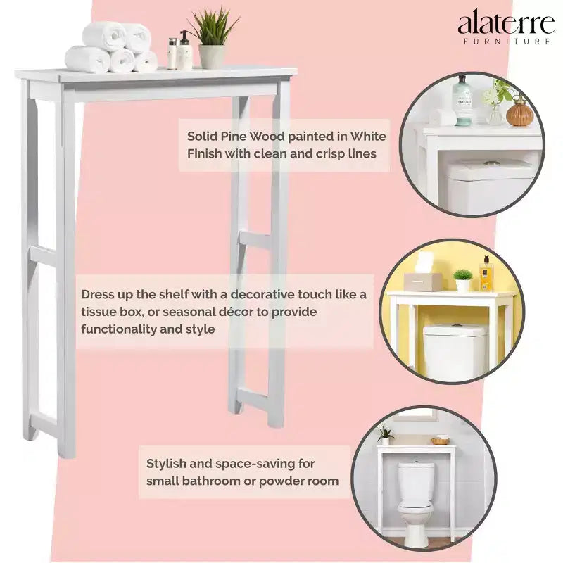 Étagère de toilettes blanche