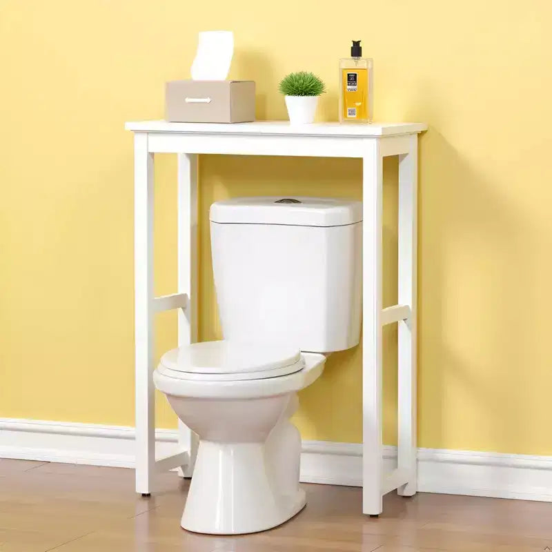 Étagère de toilettes blanche