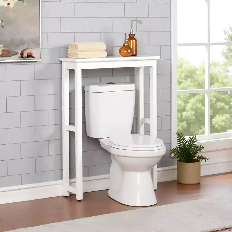 Étagère de toilettes blanche