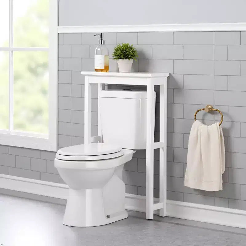 Étagère de toilettes blanche