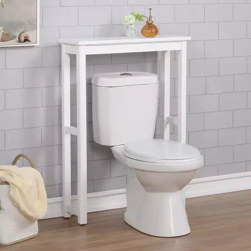 Étagère de toilettes blanche