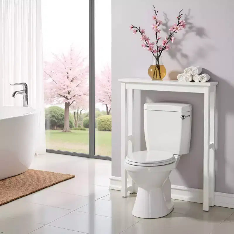 Étagère de toilettes blanche