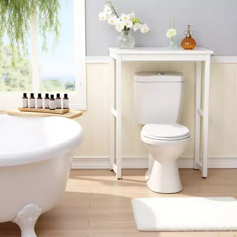 Étagère de toilettes blanche