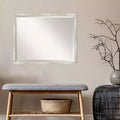 Miroir mural à cadre étroit et finition craquelée, biseauté, cadre en polystyrène