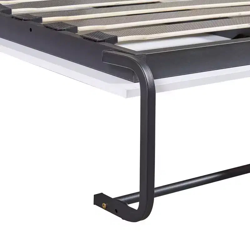 Lit escamotable mural pleine grandeur, pliable en armoire avec étagères