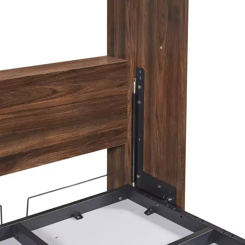 Lit escamotable mural pleine grandeur, pliable en armoire avec étagères