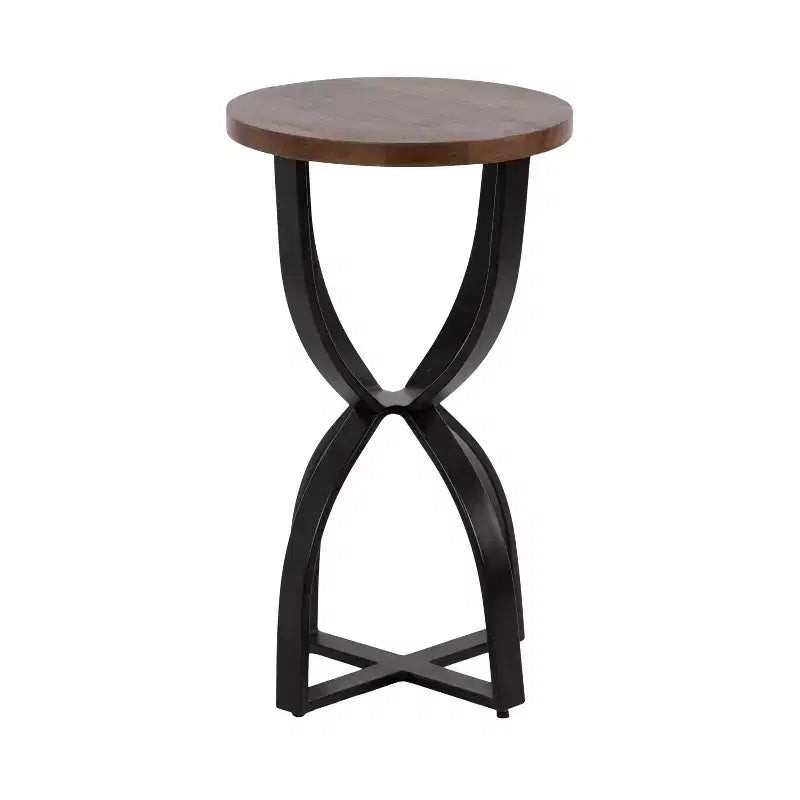Table d'appoint ronde avec cadre en bois