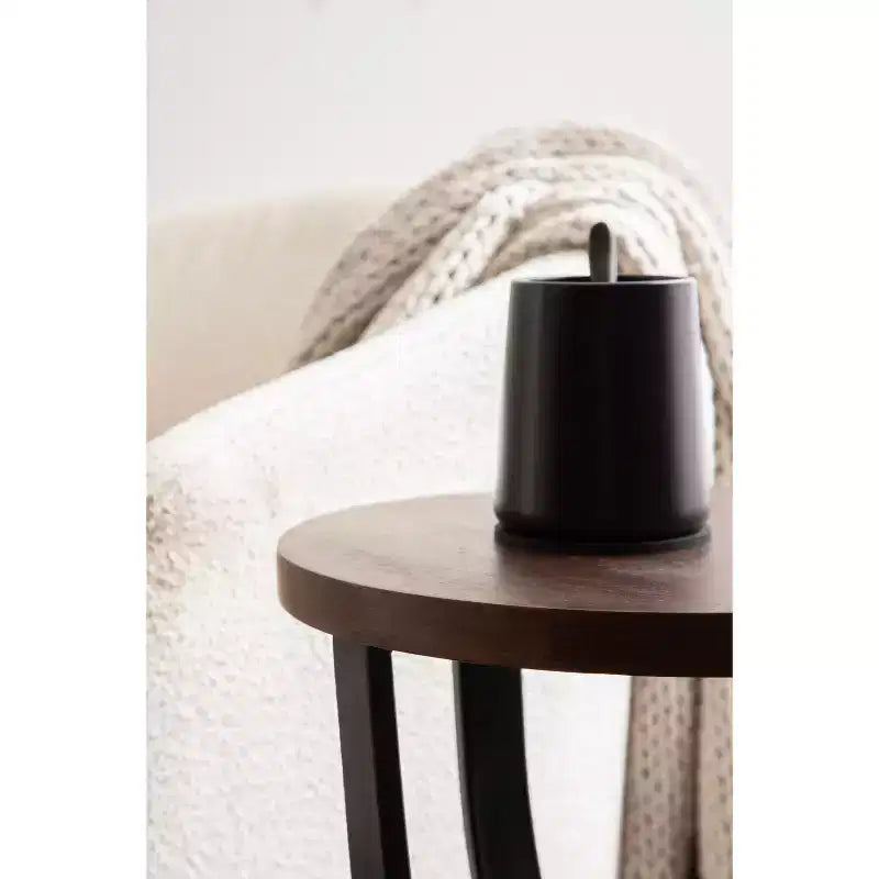 Table d'appoint ronde avec cadre en bois