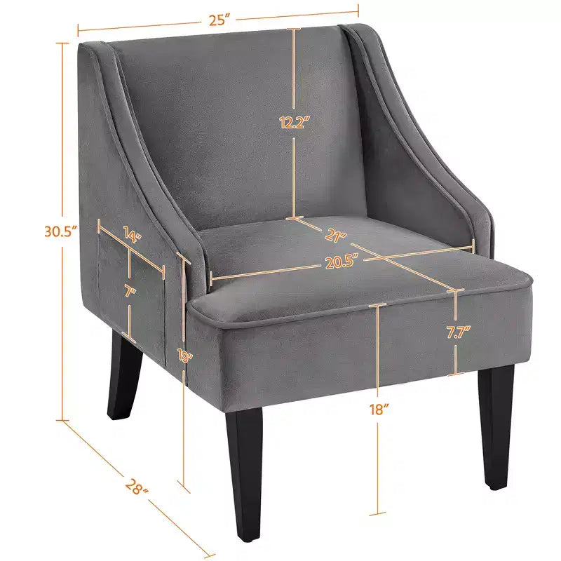 Fauteuil d'appoint moderne en velours pour le salon