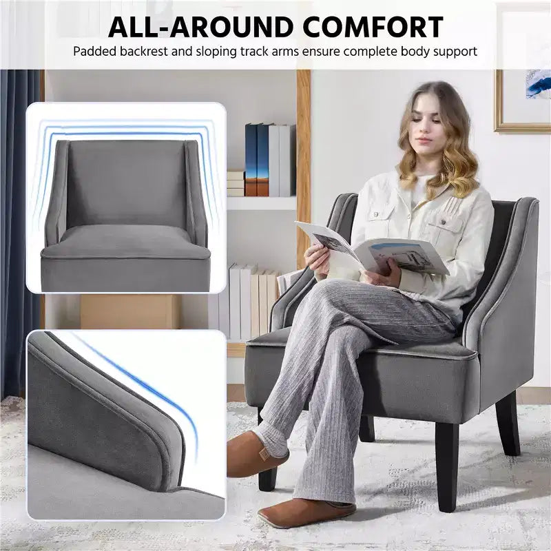 Fauteuil d'appoint moderne en velours pour le salon