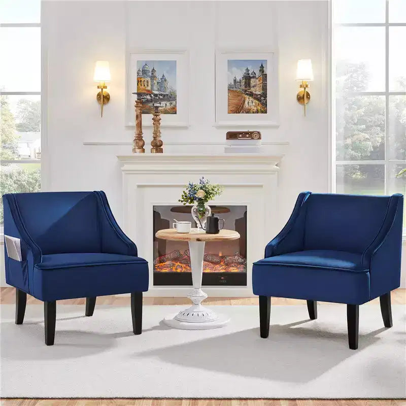 Fauteuil d'appoint moderne en velours pour le salon