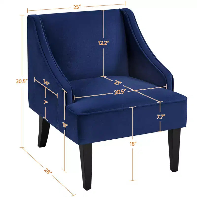Fauteuil d'appoint moderne en velours pour le salon