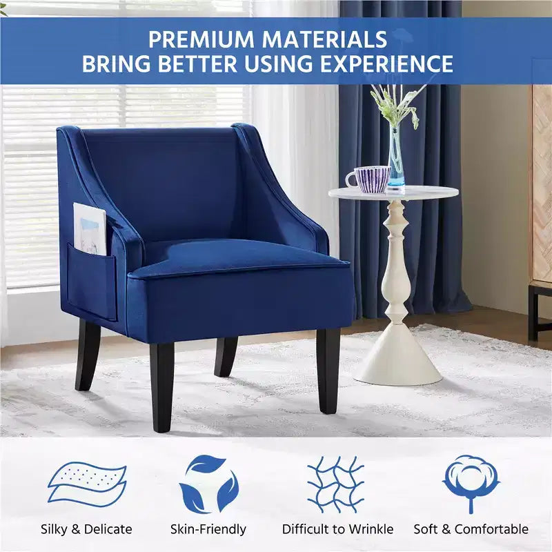 Fauteuil d'appoint moderne en velours pour le salon