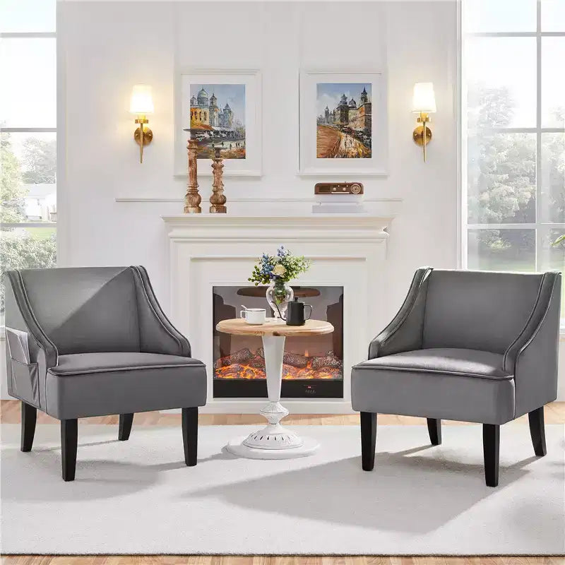 Fauteuil d'appoint moderne en velours pour le salon