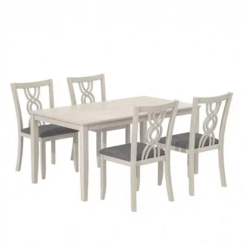 Chaises de salle à manger rustiques en bois, chaises de cuisine en bois d'hévéa avec assise rembourrée