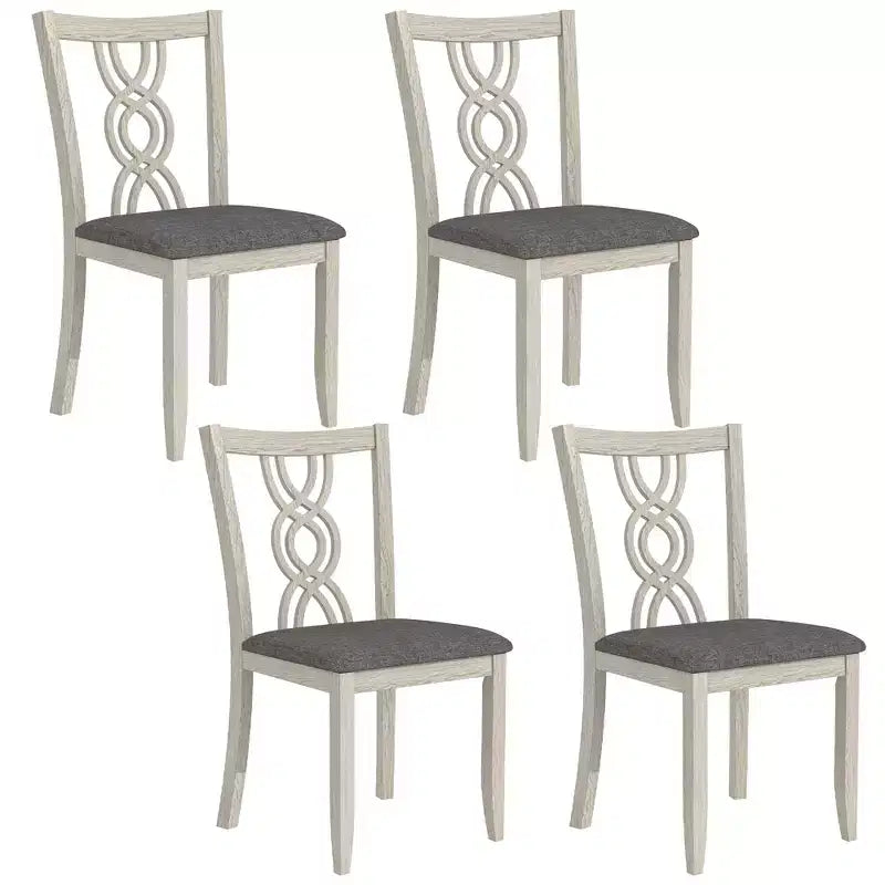 Chaises de salle à manger rustiques en bois, chaises de cuisine en bois d'hévéa avec assise rembourrée