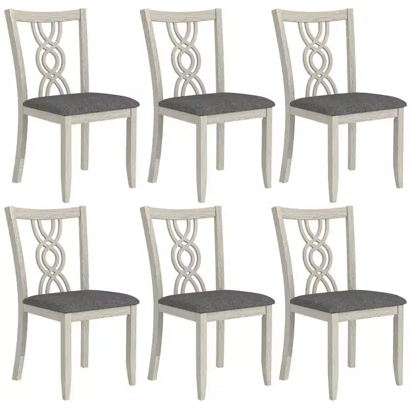 Chaises de salle à manger rustiques en bois, chaises de cuisine en bois d'hévéa avec assise rembourrée