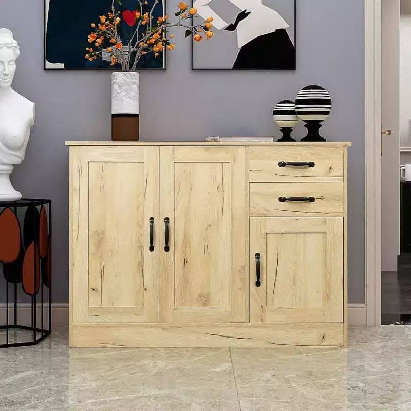 Buffet/bahut moderne en bois à 3 portes, meuble de rangement pour entrée/salle à manger