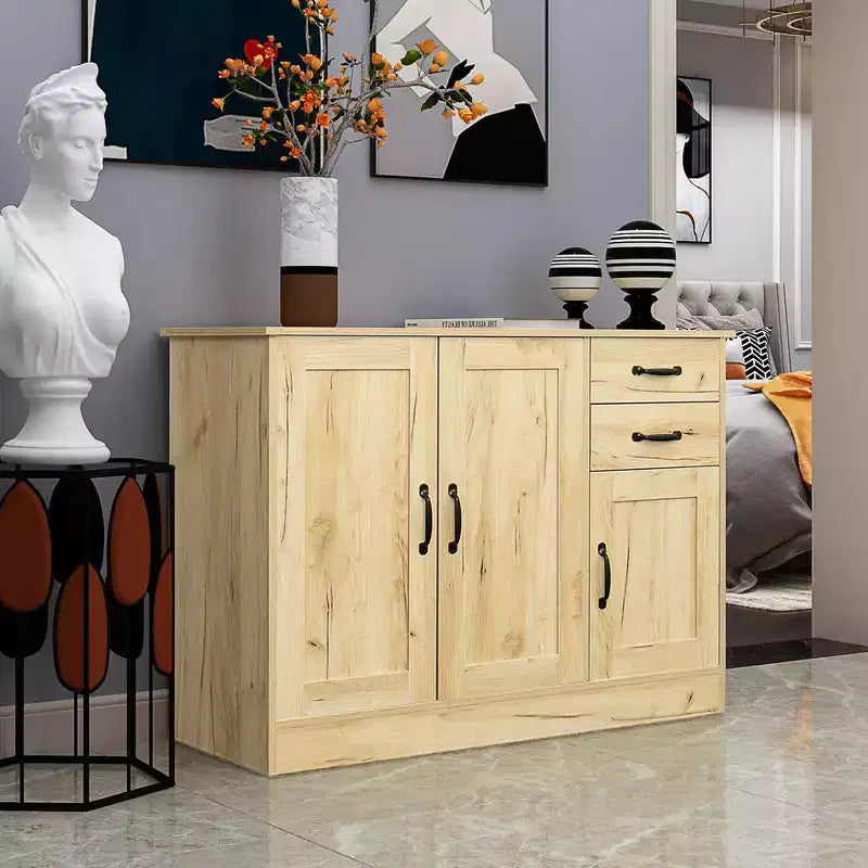 Buffet/bahut moderne en bois à 3 portes, meuble de rangement pour entrée/salle à manger