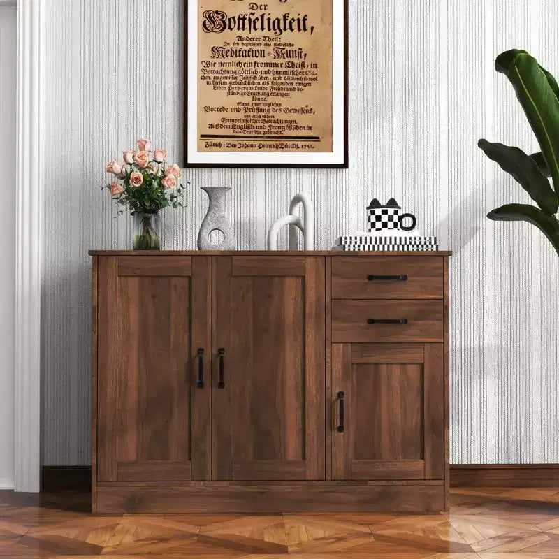 Buffet/bahut moderne en bois à 3 portes, meuble de rangement pour entrée/salle à manger