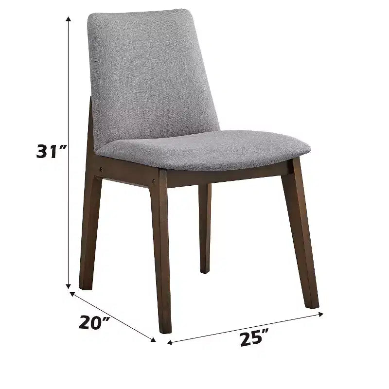 Chaise de salle à manger moderne capitonnée en bois et tissu