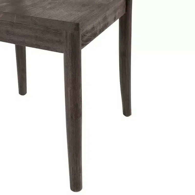 Chaise d'appoint en bois marron foncé, dossier en X, rustique