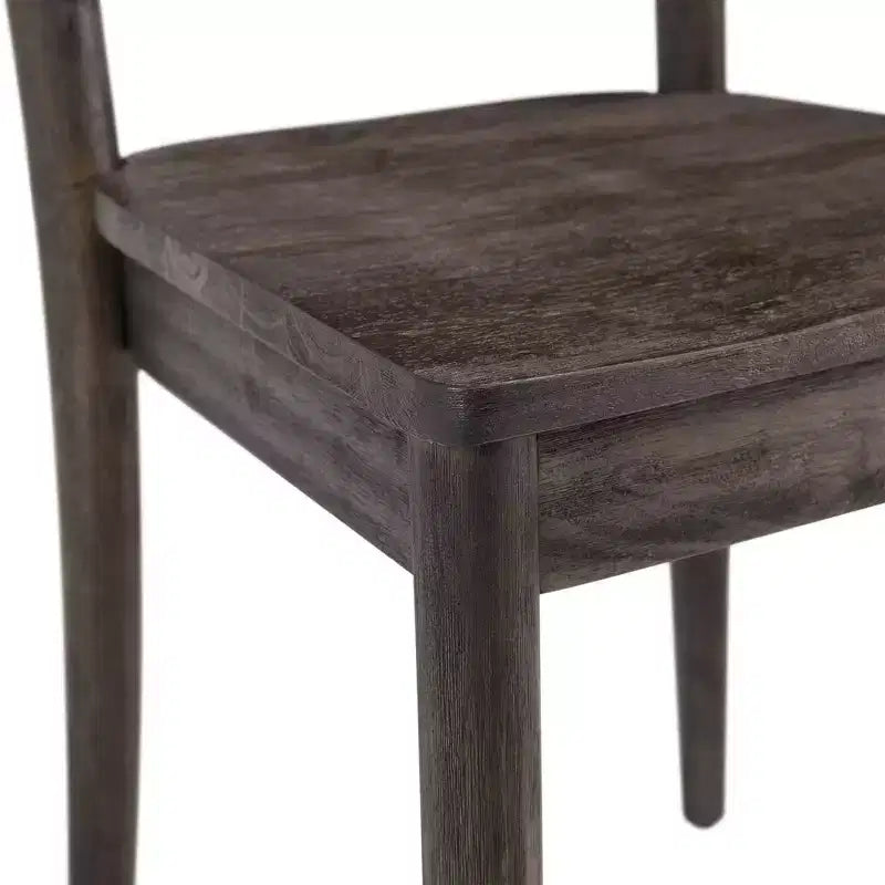 Chaise d'appoint en bois marron foncé, dossier en X, rustique