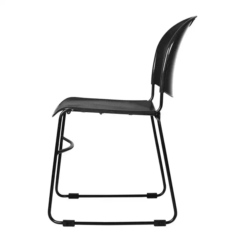 Chaise empilable ultra-compacte multi-usage noire - Piètement luge