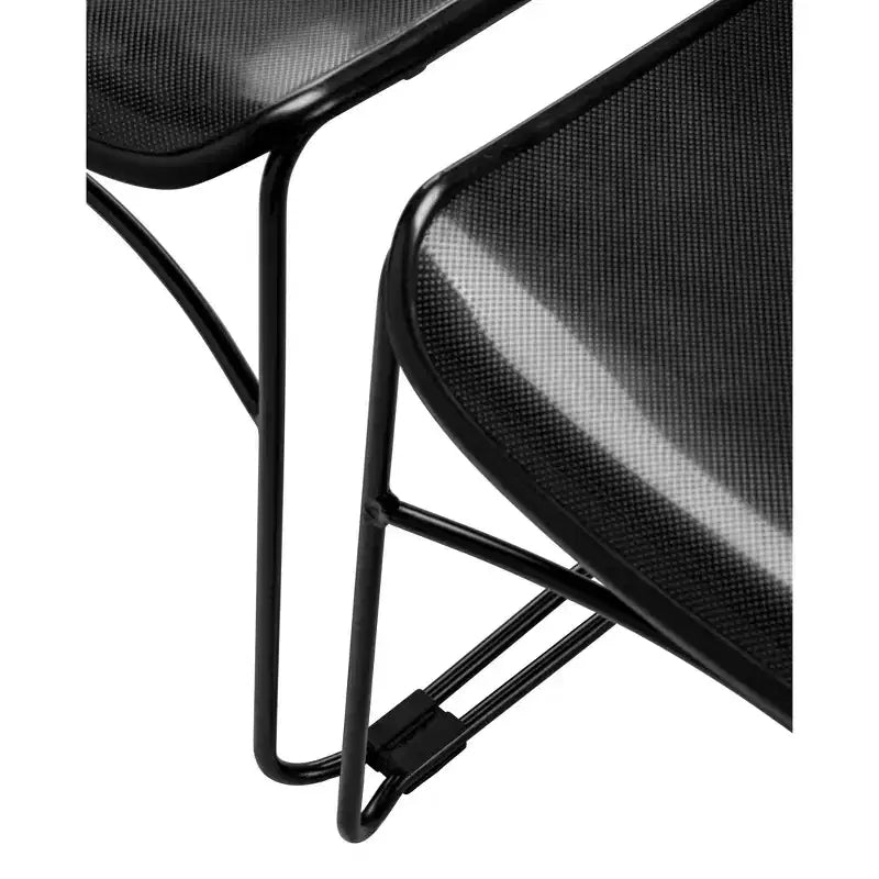 Chaise empilable ultra-compacte multi-usage noire - Piètement luge