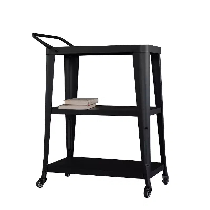 3 Tiered Harold Industrial Dining Cart with Wheels and Storage - AC Pacific: Stainless Steel, Space-Saving Design