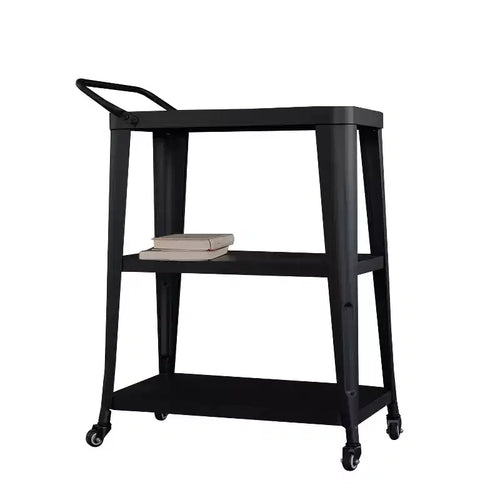 3 Tiered Harold Industrial Dining Cart with Wheels and Storage - AC Pacific: Stainless Steel, Space-Saving Design