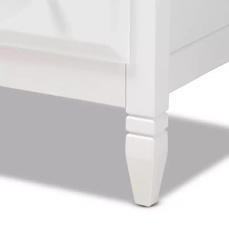 Commode de chambre 4 tiroirs en bois blanc/doré – Solution de rangement élégante