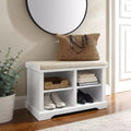 Anderson Storage Bench White - Crosley: Cushioned, Linen Upholstered, Farmhouse Style