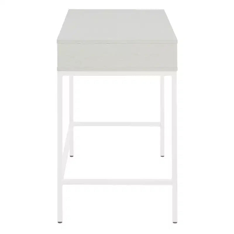 Bureau avec tiroir et étagère Chêne blanc Structure en acier robuste, Surface en MDF