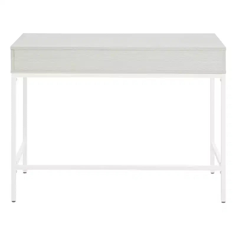 Bureau avec tiroir et étagère Chêne blanc Structure en acier robuste, Surface en MDF