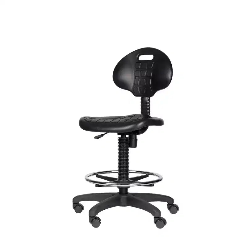 22"-32" Adjustable Height Polyurethane Task Chair: Swivel, Lumbar Support, Wheels - Hampden Furnishings