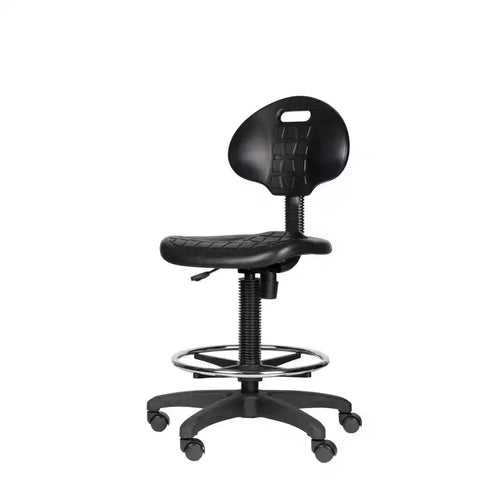 22"-32" Adjustable Height Polyurethane Task Chair: Swivel, Lumbar Support, Wheels - Hampden Furnishings