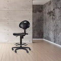 Chaise de travail en polyuréthane réglable en hauteur, pivotante, soutien lombaire