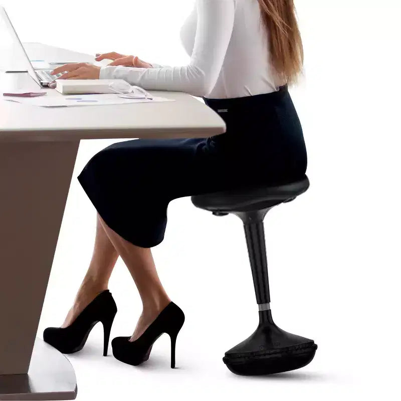 Chaise de bureau debout en vinyle noir - Uncaged Ergonomics