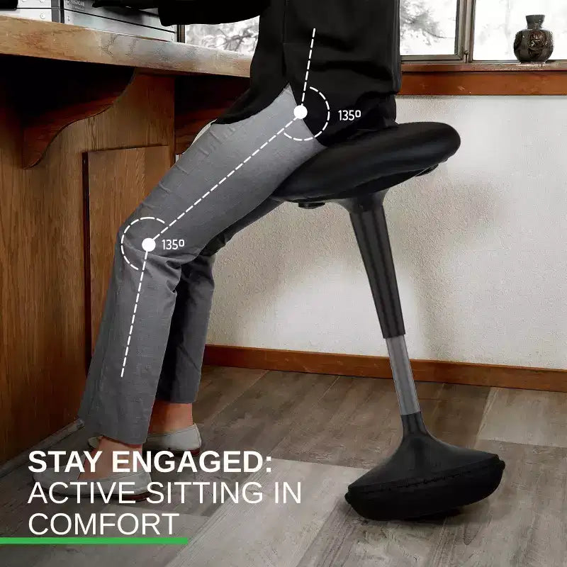Chaise de bureau debout en vinyle noir - Uncaged Ergonomics