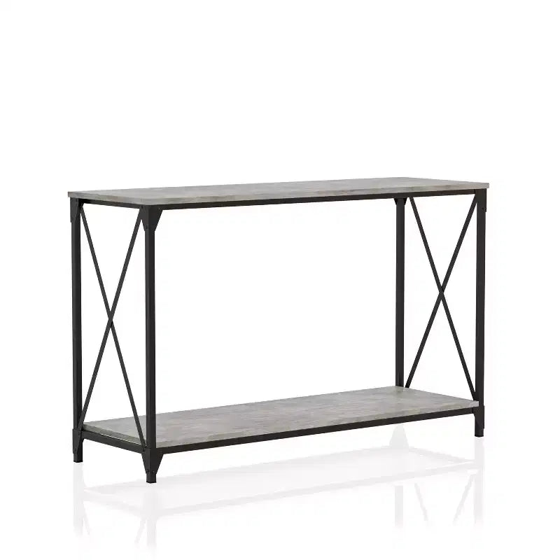 Rosslea Lower Shelf Sofa Table Black/Gray - HOMES: Inside + Out: Industrial Style, Metal Frame, Storage Shelf