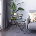 Tables d'appoint industrielles en métal gris