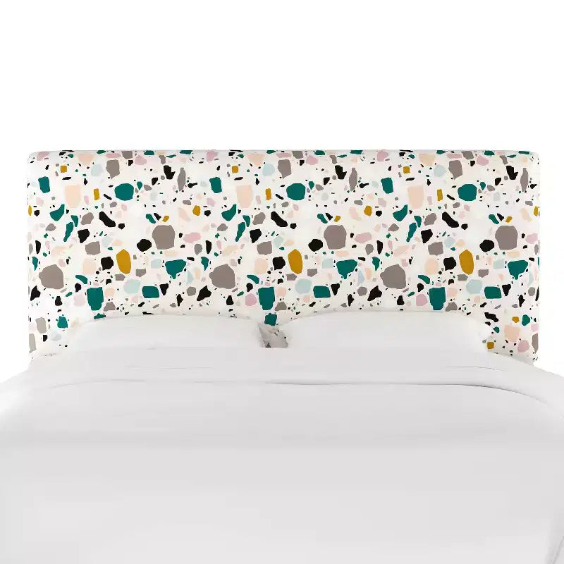 Skyline Furniture Olivia Upholstered Headboard Terrazzo Emerald Ochre