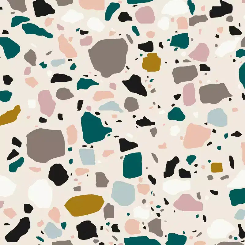 Tête de lit capitonnée Terrazzo émeraude ocre