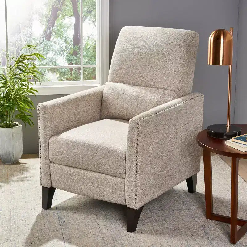 Fauteuil inclinable contemporain à dossier poussoir