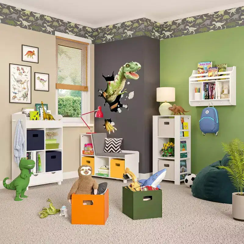 Tour de rangement pour livres et jouets pour enfants avec 3 casiers et 6 étagères à livres, blanc