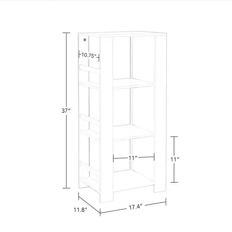 Tour de rangement pour livres et jouets pour enfants avec 3 casiers et 6 étagères à livres, blanc