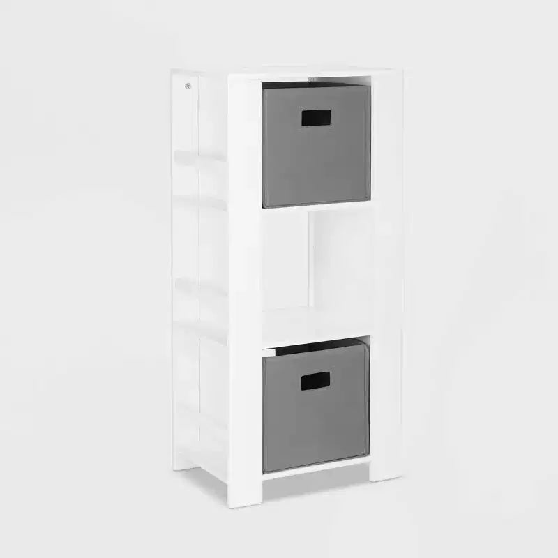 Tour de rangement pour livres et jouets pour enfants avec 3 casiers et 6 étagères à livres, blanc