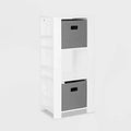 Tour de rangement pour livres et jouets pour enfants avec 3 casiers et 6 étagères à livres, blanc