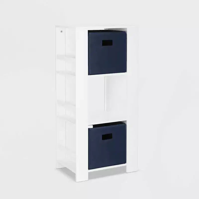 Tour de rangement pour livres et jouets pour enfants avec 3 casiers et 6 étagères à livres, blanc